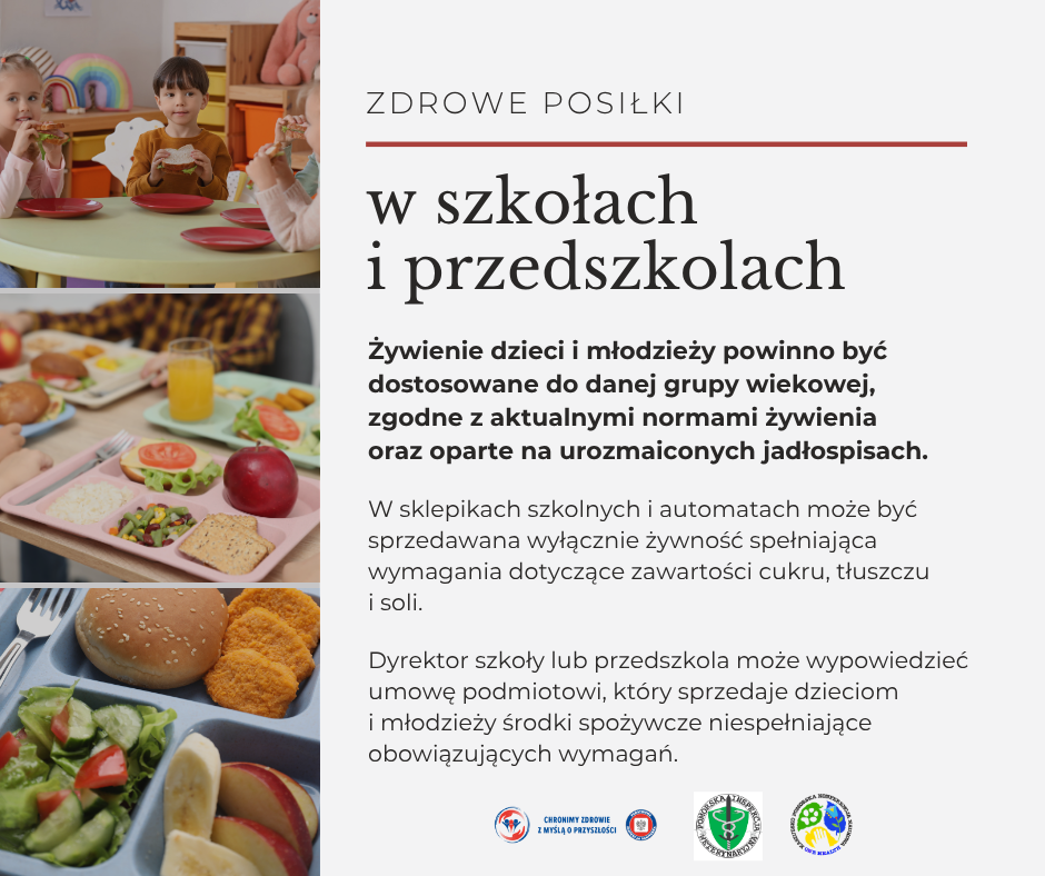 grafika - zdrowe posiłki w szkołach i przedszkolach